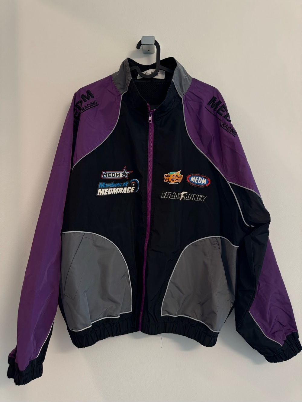 Medm Racing Men's Purple & Black Windbreaker Jacket